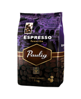 Paulig Espresso Favorito (Паулиг Эспрессо Фаворито), зерно, 1000 гр., 80% арабика/ 20% робусты, пакет